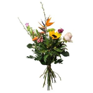 Veldboeket geel oranje rosé