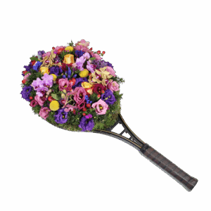 Rouwbloemstuk tennisracket
