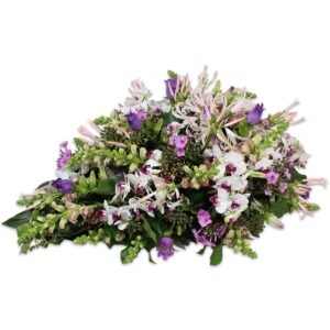 Rouwarrangement orchidee rose Lila