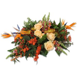 Bloemstuk ovaal oranje