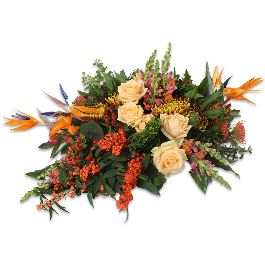 Bloemstuk ovaal oranje