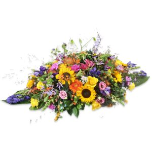 Bloemstuk ovaal kleurrijk