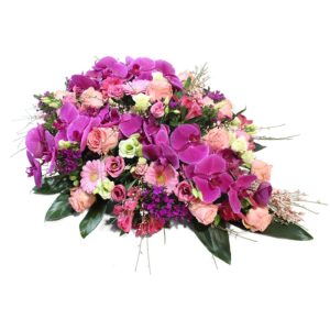Rouwarrangement orchidee rose