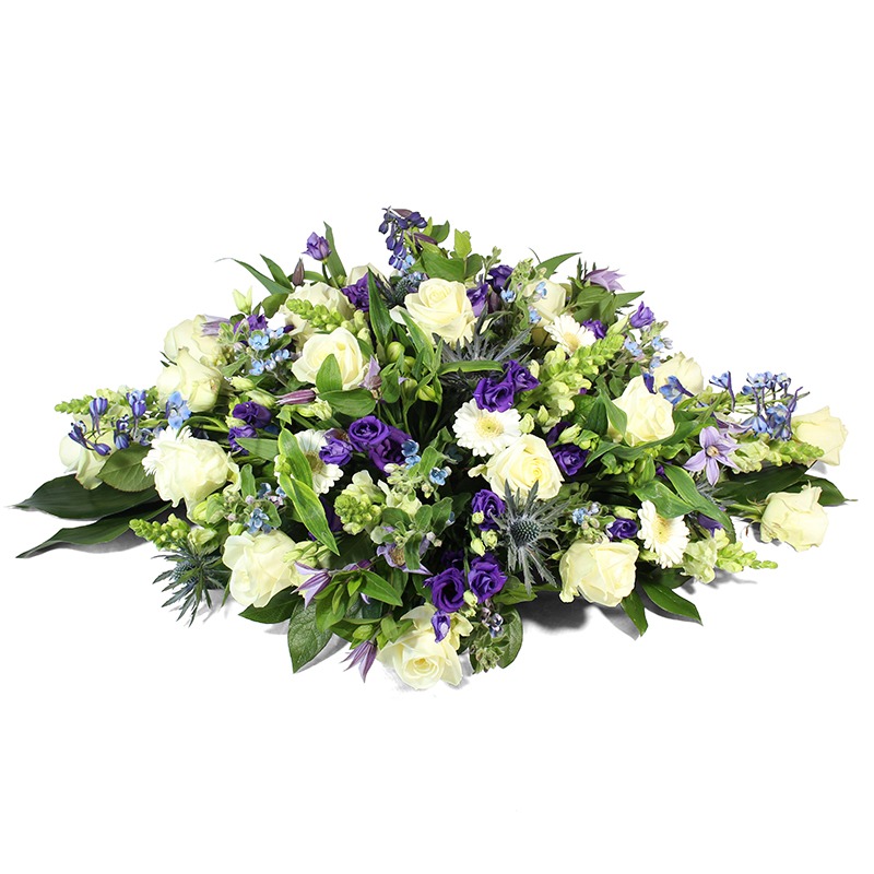 Bloemstuk ovaal wit blauw - Image 2