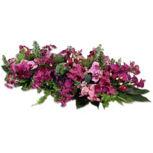 Rouw bloemstuk orchideeën